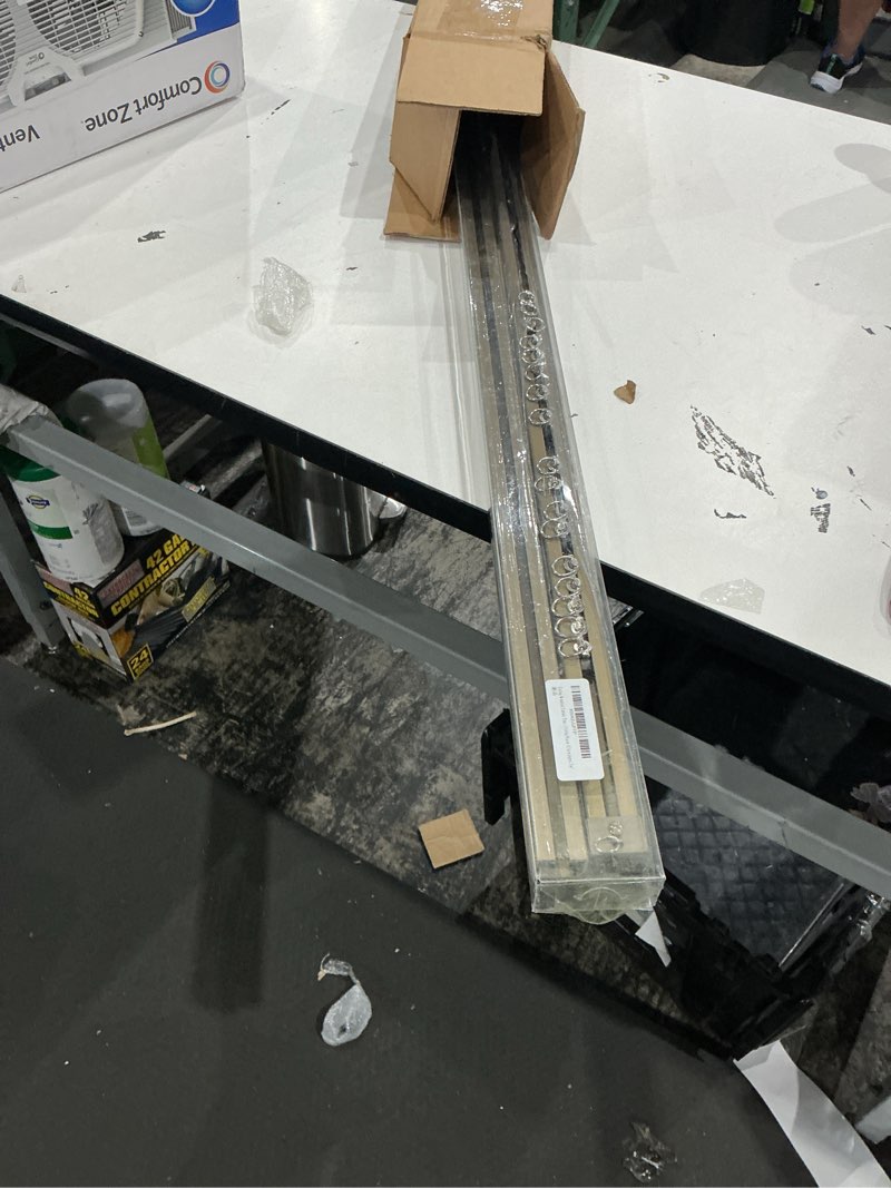 Condition photo showing As Is for curtain track ceiling mounted rail for curtains, drapes, and room dividers ceiling or wall mount curtain track room divider-sliding curtain rail 2m black