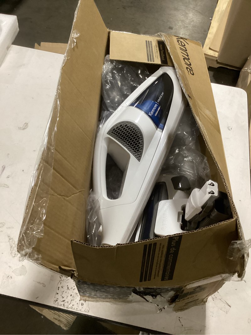 Condition photo showing Good Condition for Kenmore DS1030 Cordless Stick Vacuum Lightweight Cleaner 2-Speed Power Suction LED Headlight 2-in-1 Handheld for Hardwood Floor, Carpet & Pet Hair, White