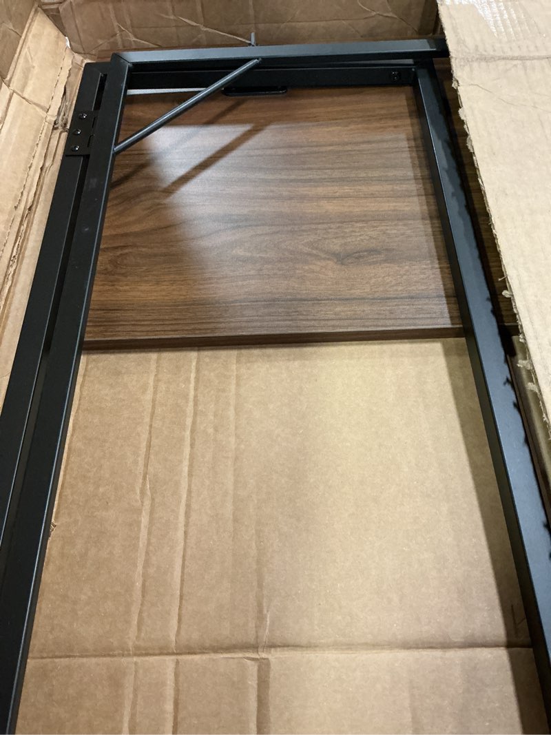 Condition photo showing Good Condition for Huuger Folding Desk for Small Spaces, 31.5 Inch Foldable Computer Table, for Home Office, Study, Bedroom, Dorm, Space Saving, Small Writing Work Office Computer Desk, Easy to Fold, Rustic Brown