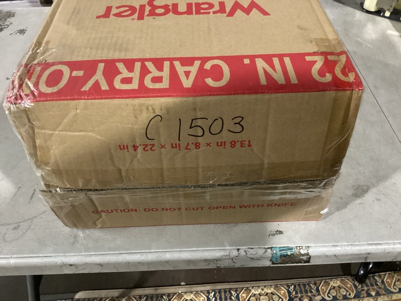 wrangler 22" hardside spinner carry-on luggage, olive