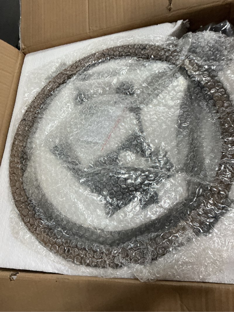 Condition photo showing Good Condition for farmhouse modern chandelier,16inch rustic vintage ceiling hanging light fixture, 5-light chandeliers for living room entry dining room hallway foyer entryway kitchen island bedroom dark brown 16 in 5-light