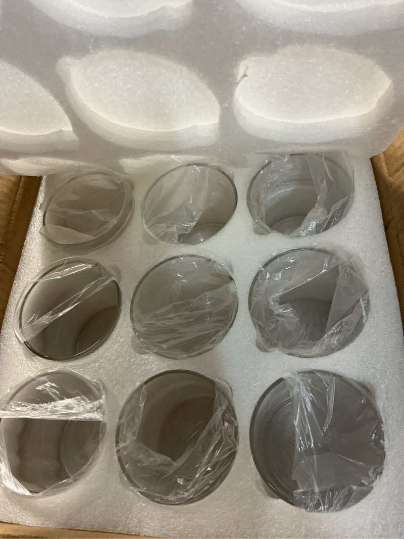 Condition photo showing Good Condition for 12pcs small glass cylinder vases for centerpieces, 4 inch clear flowers vase for wedding decorations, glass hurricane candle holder for home decor table centerpiece 12 pack 4 inch
