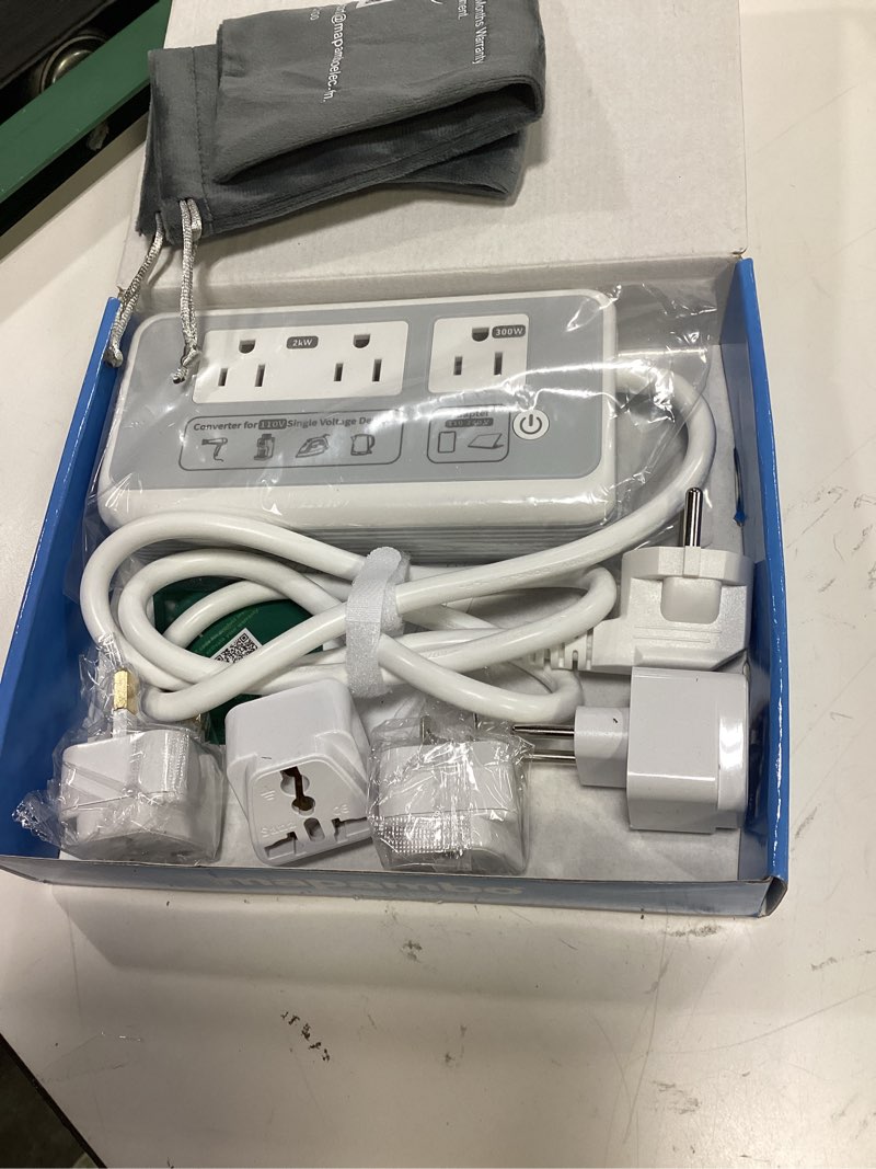 Condition photo showing Good Condition for mapambo 2000w 220v to 110v converter for hair dryer, voltage converter us to europe, converter for european travel with 2 usb-c 2 usb-a, universal travel adapter with type c g i l (gray)
