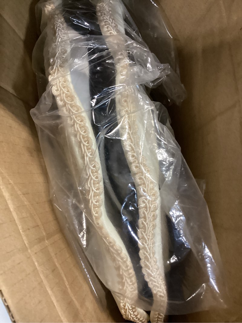 Condition photo showing New/Like New for medium lamp shades set of 2, cream lamp shade for floor lamps table lamps, 6.1"top x 13"bottom x 9.6"high, scalloped lamp shade with petal edge braid, spider, harp holders included, assembly required
