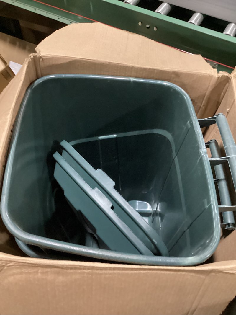 Condition photo showing New/Like New for ecosolution 32 gal. wheeled outdoor garbage can with lid, eco green (2-pack)