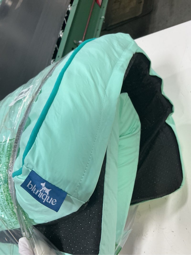Condition photo showing As Is for cooling dog bed for large dogs, orthpedic cooling pet bed dog crate mat for summer with removable washable cover, breathable egg crate foam with waterproof liner, q-max >0.45, light aqua light aqua 36''x27''x3''