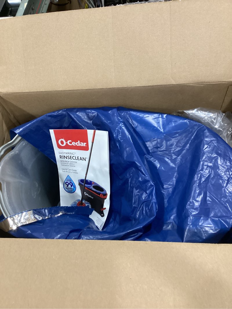 Condition photo showing As Is for O-Cedar RinseClean Spin Mop & Bucket System | Clean with Water | Removes 99% of Bacteria Plastic Rinseclean Spin Mop & Bucket Cleaning System