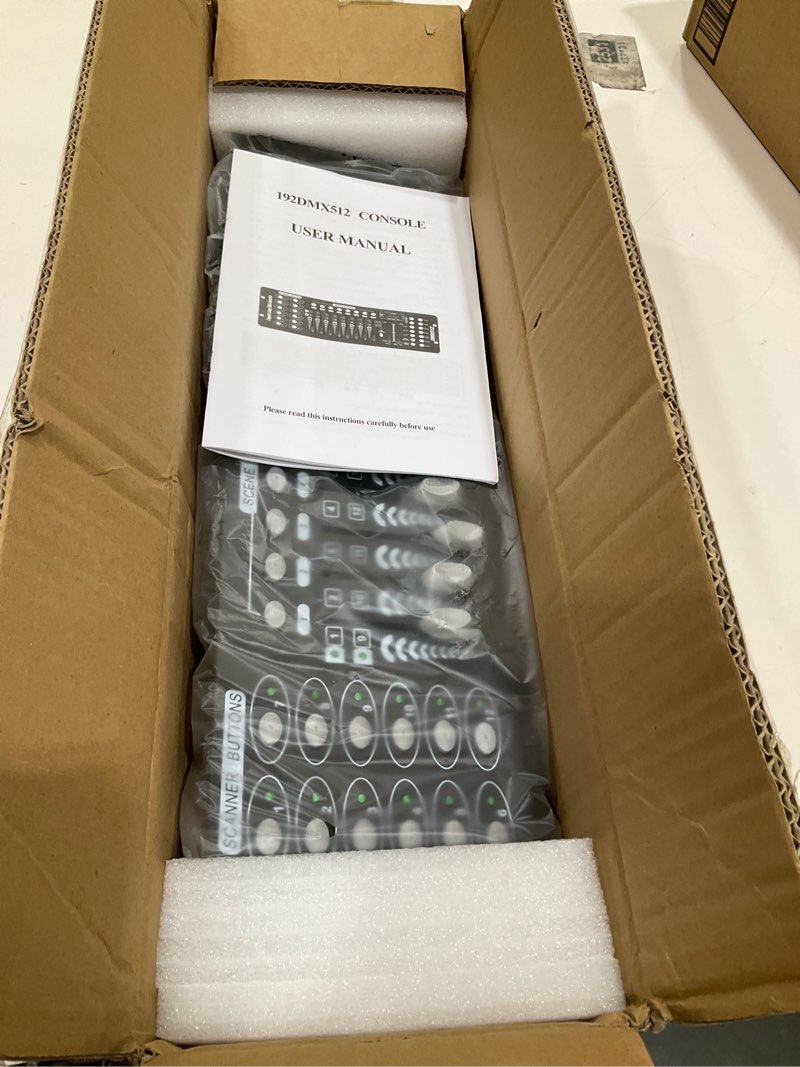 Condition photo showing Good Condition for dmx controller, 192 channel dmx 512 light controller dmx console stage light controller panel use for editing program of stage lighting runing for dj, shows, party, christmas and halloween black
