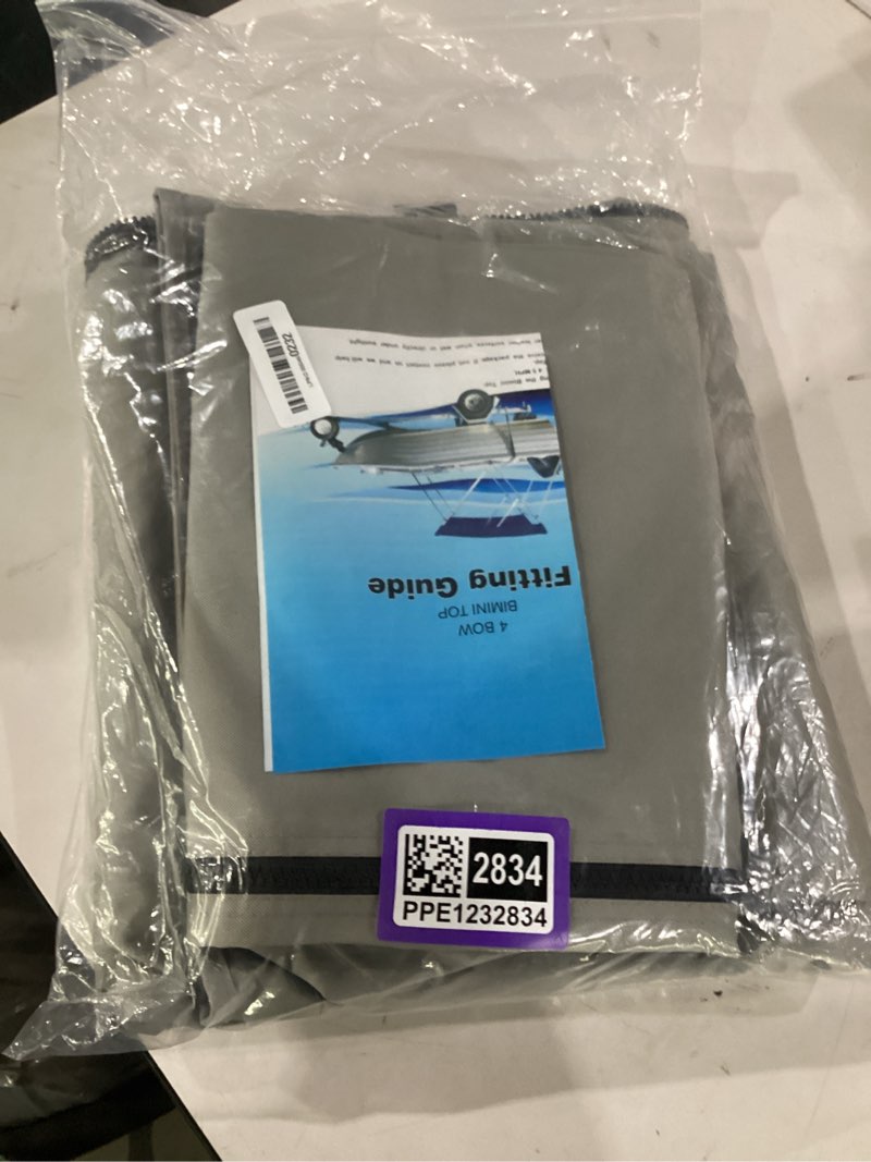 Condition photo showing Good Condition for 4 bow marine grade fade and crack resistant bimini top replacement cover, heavy-duty waterproof and uv-proof sun shade boat canopy, easy install zipper sleeve boat awning/without frame, grey 4 bow 8'l 91"-96" w gray