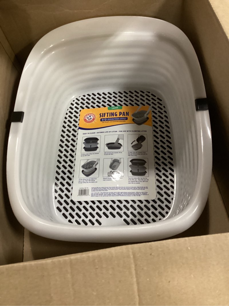 Condition photo showing Good Condition for arm & hammer large sifting litter box scoop free cat litter tray with microban, made in usa