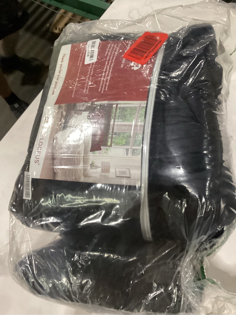 Condition photo showing Good Condition for Similar to stock photos size unknown 3 Pieces Luxurious Velvet Oversized King Quilt Bedding Set Striped Bedspread Coverlet Quilted Set with 2 Pillow Shams Ultra Soft Comforter for All Season, Black