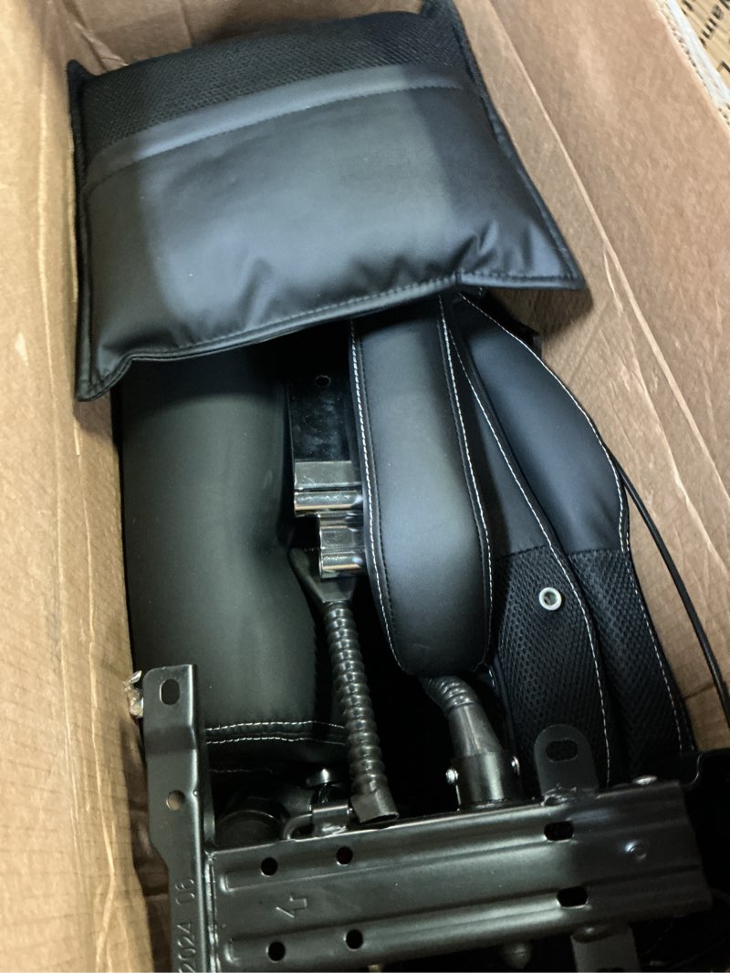 Condition photo showing As Is for ergonomic leather office chair with adjustable lumbar support, flip-up armrests desk computer chair, swivel pc chair with rocking function black without footrest