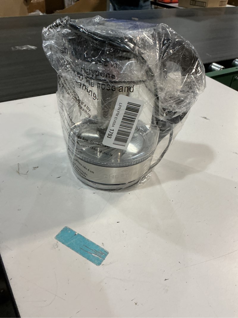 Condition photo showing As Is for Chefman Electric Kettle with Temperature Control, 5 Presets LED Indicator Lights, Removable Tea Infuser, Glass Tea Kettle & Hot Water Boiler, 360° Swivel Base, BPA Free, Stainless Steel, 1.8 Liters 1.8L - Stainless Steel - Tea Infuser - Temperature Control