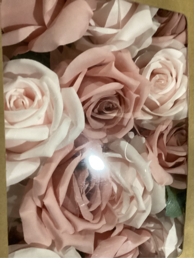 Condition photo showing Good Condition for Ling's Moment Artificial Flowers 16pcs Blush Pink Silk Roses with Stems Real Look, 3.5" Fake Ombre Slate Pink Vendela Roses Bulk for DIY Wedding Bouquets Centerpieces Party Baby Shower Home Decoration Pale Pink & Shabby Blush