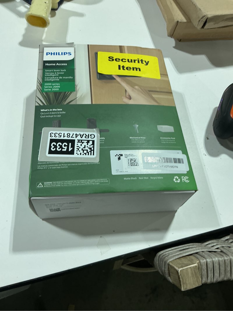 Condition photo showing Good Condition for philips wi-fi smart door lock with handle, keyless entry door lock, fingerprint door knob, app remote control, auto-lock, keypad deadbolt with lever for front door and bedrooms, security easy install matte black