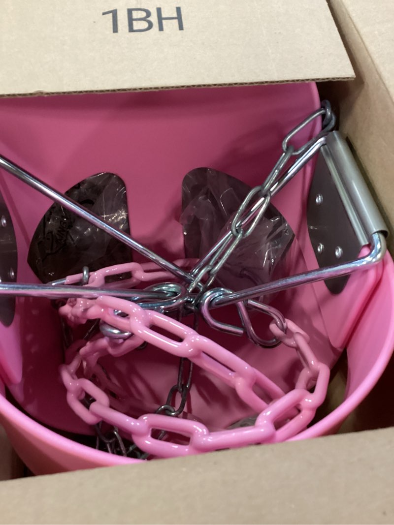 Condition photo showing New/Like New for take me away pink swing seat - heavy duty high back full bucket toddler swing seat chain plastic coated baby swing outdoor - playground swing set accessories replacement pink no cushion
