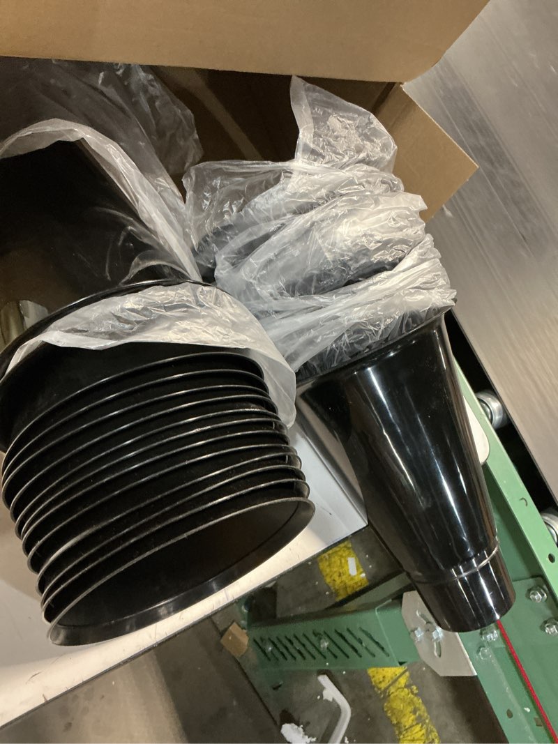 Condition photo showing Good Condition for 12 Pack Plastic Flower Bucket 11.8 Inch Tall Vase Bucket Cone Vase with Base for Cut Flower Multipurpose Buckets for Flower Bouquet Holder Centerpieces Decorations for Home Wedding (Black) 12 Black