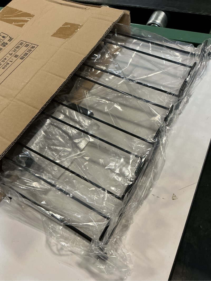 Condition photo showing Good Condition for adjustable wine glass rack under cabinet - no drill wine glass rack 4 rows wine glass storage rack stemware rack hanging wine glasses holder or bar, kitchen, restaurant - black