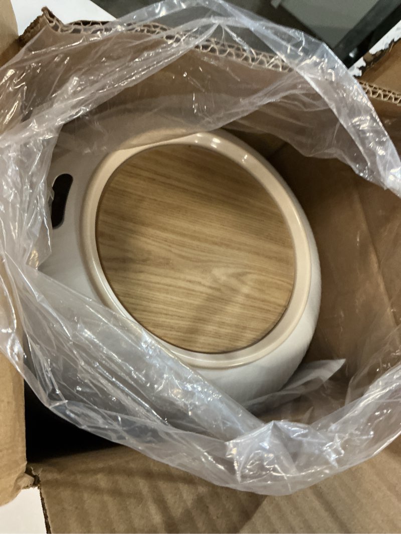 Condition photo showing Good Condition for URALFA Motion Sensor Trash Can with Lid, 3 Gallon / 11 L Automatic Bathroom Trash Can, Touchless Trash Bin, Smart Plastic Garbage Can with Removable Legs for Bathroom, Bedroom, Kitchen, Office, White White Automatic with Legs