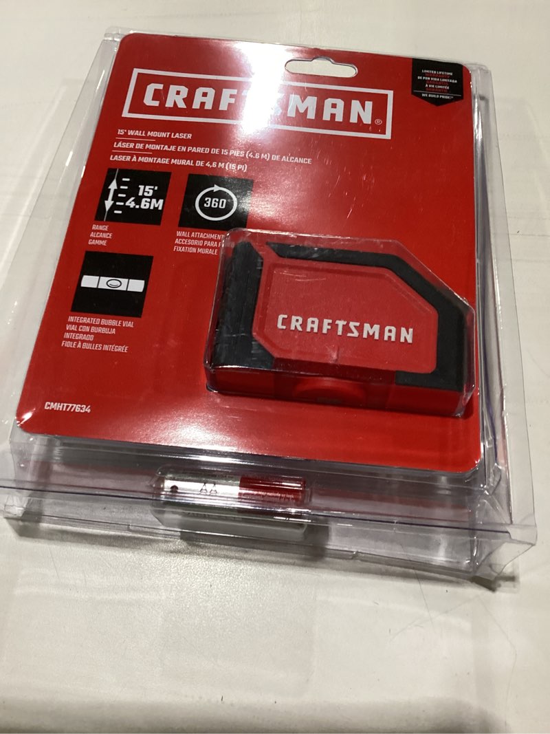 Condition photo showing Good Condition for craftsman cmht77634 15'. wall mount laser