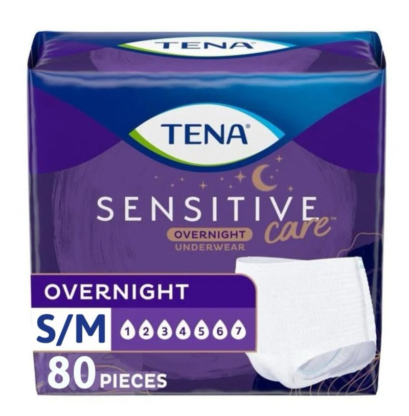 TENA Sensitive Care Incontinence Underwear for Women - Overnight Absorbency - S/M -40