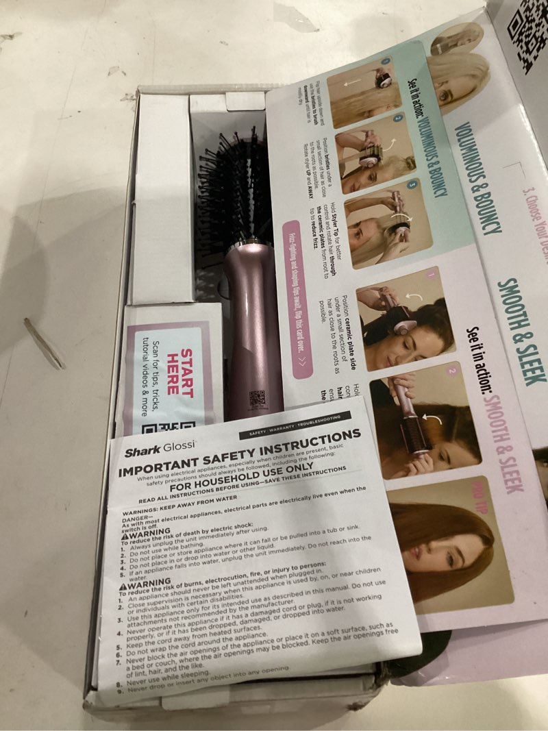 Condition photo showing Good Condition for shark glossi 2-in-1 hot tool and air glosser | ultra-fast, ultra-glossy blowouts at-home | heat-controlled ceramic, curly, coily, and color friendly | lychee | ht302pk