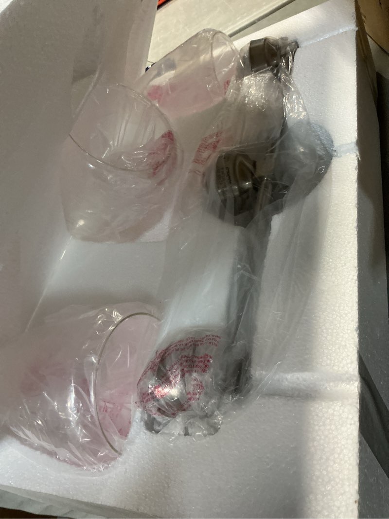 Condition photo showing As Is for Aspen Creative 62732-09-3, Three-Light Metal Bathroom Vanity Wall Light Fixture, 21 5/8" Wide, Transitional Design in Satin Nickel with Clear Glass Shade