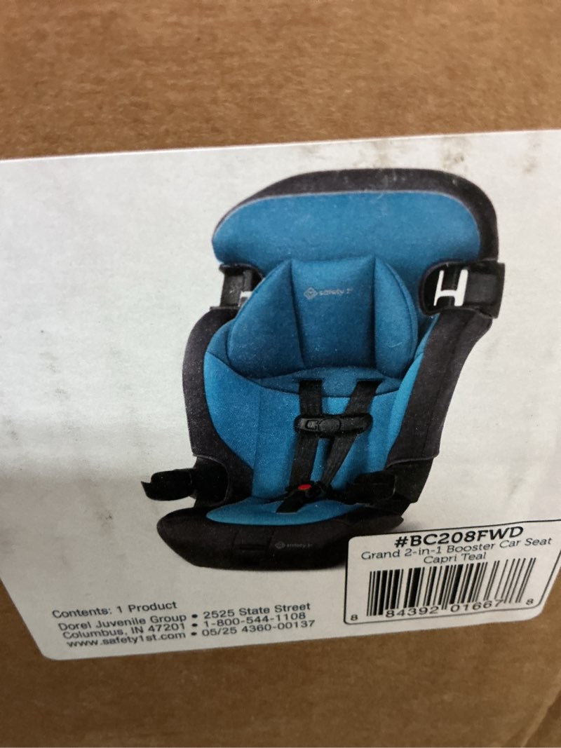Condition photo showing Good Condition for safety 1st grand 2-in-1 booster car seat, converts from high back to belt-positioning booster, high back seat for kids 40-65, and belt-positioning 40-100 pounds, capri teal capri teal 2