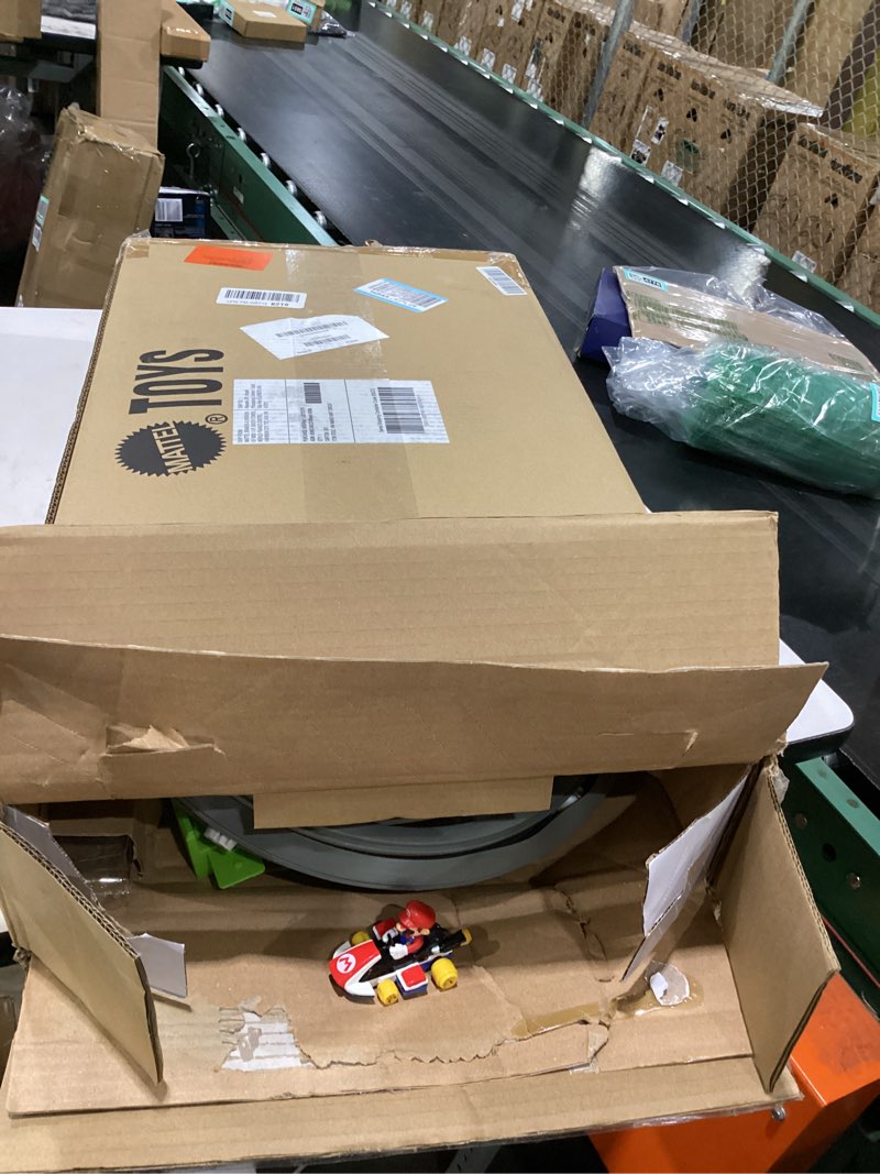 Condition photo showing Good Condition for as is hot wheels mario kart circuit track set & 2 toy vehicles, racing playset includes booster, plus mario & yoshi karts (amazon exclusive) mario kart track set