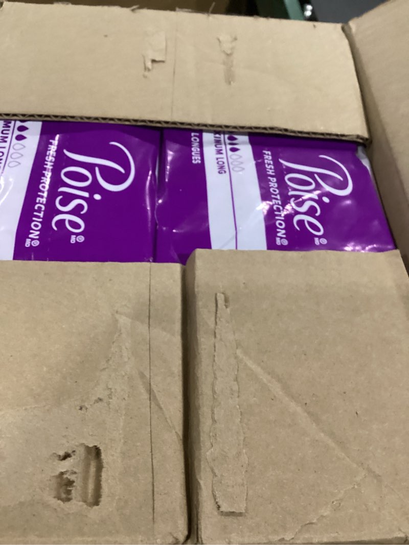 Condition photo showing As Is for Poise Incontinence & Postpartum Pads for Bladder Leaks, 5 Drop Maximum Absorbency, Long Length, 84 Count, Packaging May Vary Long 84