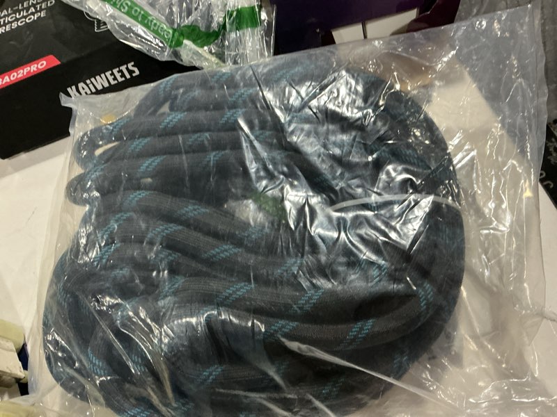 Condition photo showing Good Condition for junredy garden hose 50 ft, non-expandable heavy-duty flexible & lightweight water hose with 10-function nozzle, no-kink, leak-proof super fabric, solid fittings for lawn, car, outdoor (black blue) black blue 50