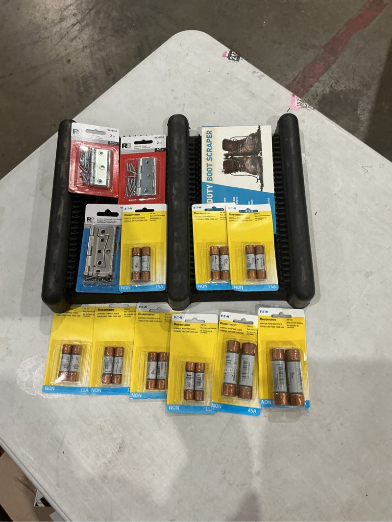 Condition photo showing As Is for assorted home improvement lot (small tools, screw, home accessories, etc.)