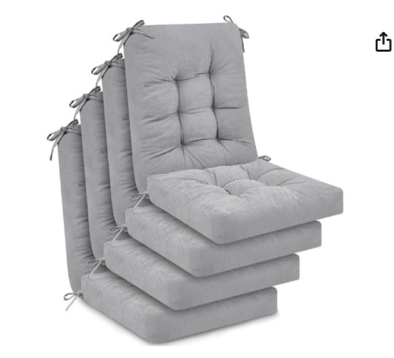 juexica 4 sets outdoor patio chair cushions seat high back tufted pillow replacement rocking chair c