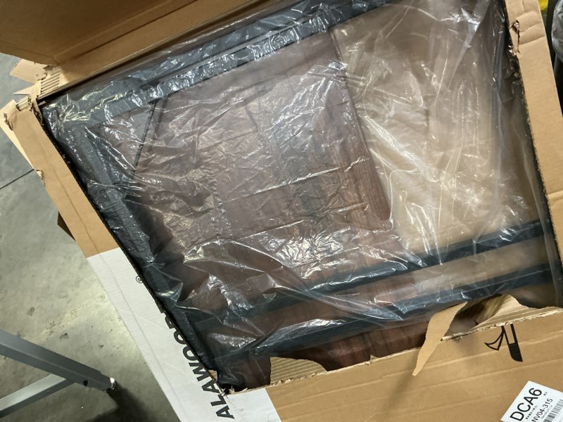 Condition photo showing Good Condition for folding desk - 39.4” wood top foldable desk for small spaces | no assembly required compact desk for home office, writing, and study brown 39.4"w x 19.7"d