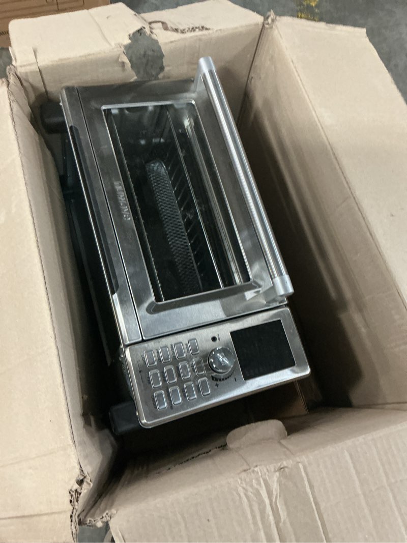 Condition photo showing As Is for Nuwave Bravo XL Pro Air Fryer Toaster Oven, Improved 100% Super Convection, Quicker & Crispier Results, 100 Presets, Multi-Layer Even Cooking, 50-500F, Smart Probe, PFAS Free, 30QT, Stainless Steel