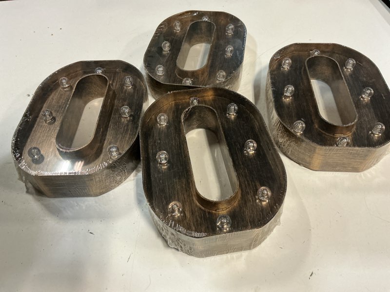 Condition photo showing New/Like New for ((4 pack ))oycbuzo golden black led marquee letter  industrial vintage light up for cafe birthday christmas – o