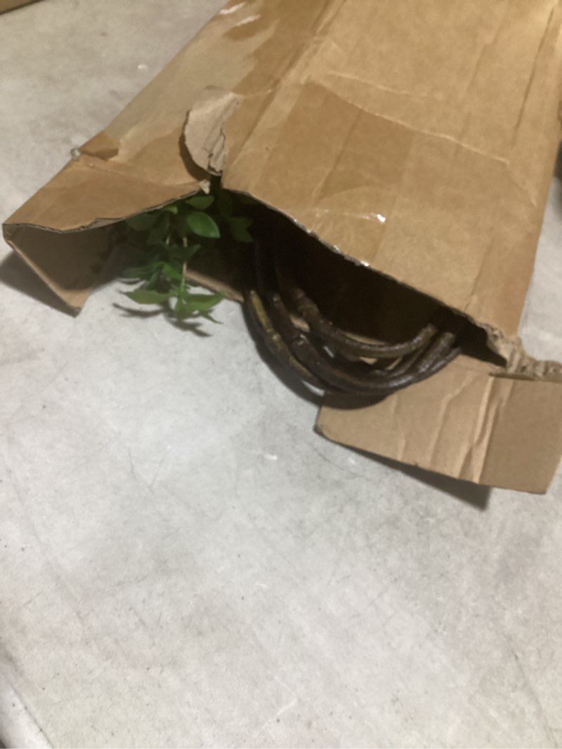 Condition photo showing As Is for zeyune 6 pcs artificial greenery stems 40 inch tall faux enkianthus leaf branches for tall vase, decorative green branches for modern home decor, farmhouse table centerpiece, wedding arrangement generic style green 6
