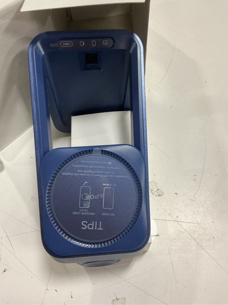 Condition photo showing New/Like New for Apor 3 in 1 Charging Station for iPhone, Magsafe Wireless Charger with Cooling Fan for iPhone 17 16e 16 15 14 13 12 Series & Apple Watch Charger, Wireless Charging Station for AirPods 4/3/Pro (Blue)