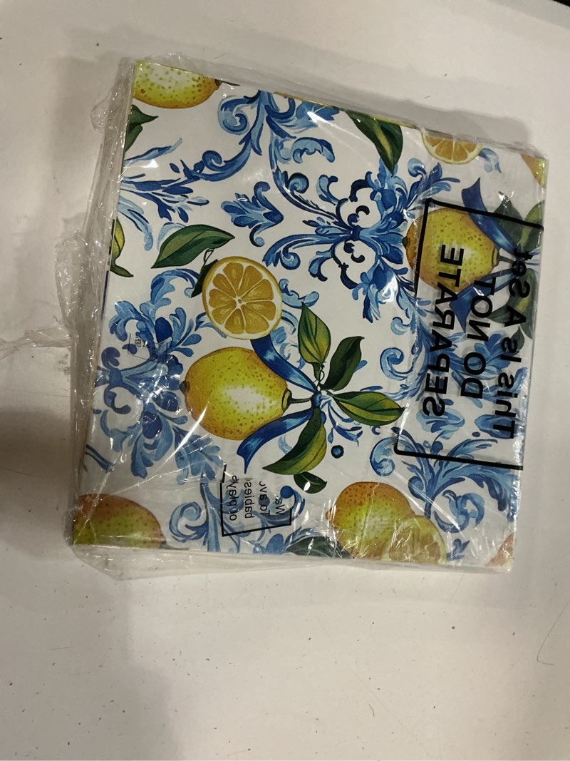 Condition photo showing Good Condition for hushee 6 pcs large capri lemon party decorations boxes, 12 inch amalfi coast cardboard box party decor for birthday wedding