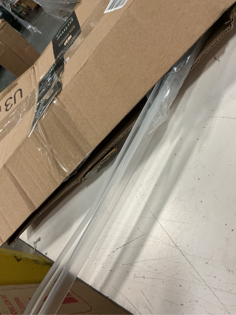 Condition photo showing As Is for prime-line m 6258 frameless shower door bottom seal for 3/8 in. thick glass doors – stop shower leaks and create a water barrier, 36 in., clear vinyl (single pack) clear 3/8 in. single flap