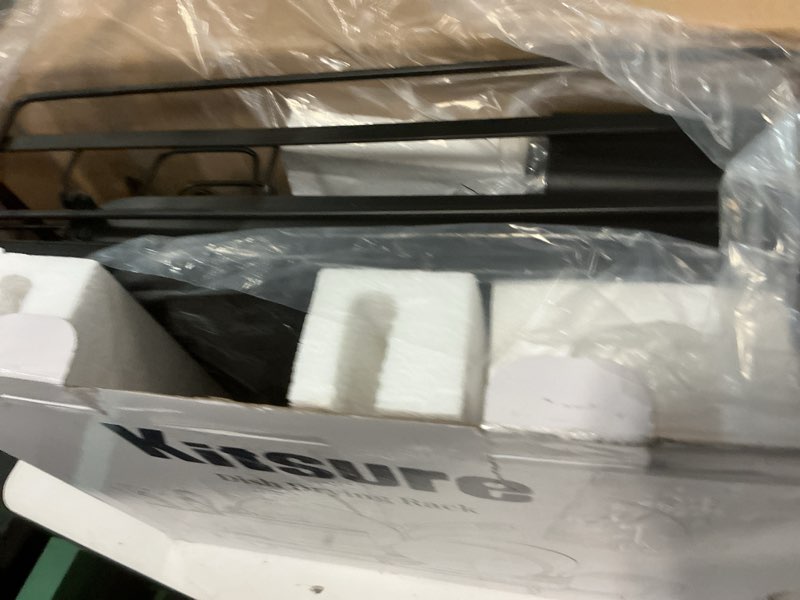 Condition photo showing New/Like New for Kitsure Large Dish Drying Rack - Extendable Dish Rack, Multifunctional Dish Rack for Kitchen Counter, Anti-Rust Dish Drainers with Cutlery & Cup Holders 19.2"-26.7" L x 12.9" W, Black Standard Black