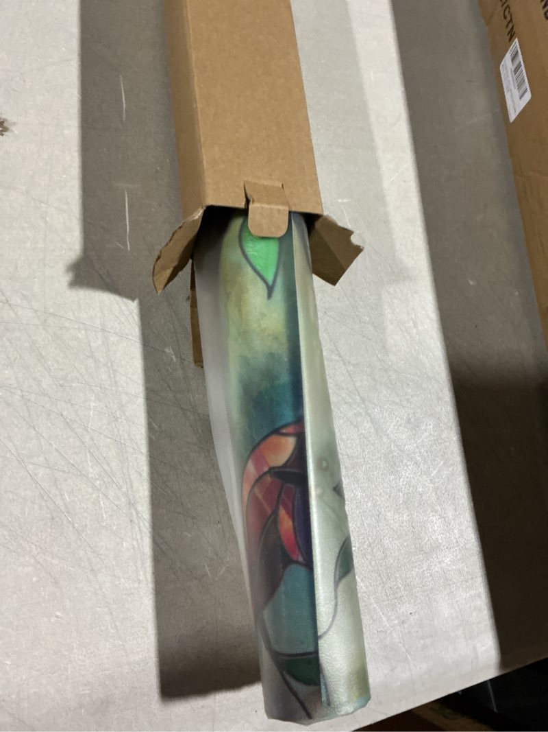 Condition photo showing Good Condition for stained glass window film,3d decorative static cling window privacy film,non-adhesive uv blocking heat control window film (spring birds, 23.6 x 35.4 in) spring birds 23.6 x 35.4 in
