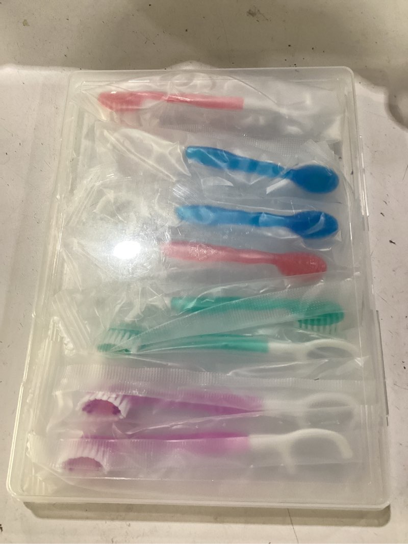 Condition photo showing Good Condition for 10pack disposable toothbrushes with toothpaste pick floss & tongue scraper | 5-in-1 mini prepasted travel toothbrush for hotel camping flight car single use portable individually wrapped | 4 flavors
