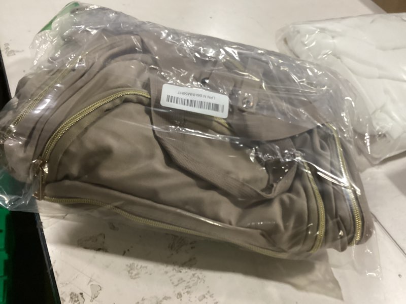 Condition photo showing Good Condition for mommore diaper bag backpack large baby bag for boys girls quilted travel diaper backpack with changing pad, stroller straps l-brown taupe large-27l