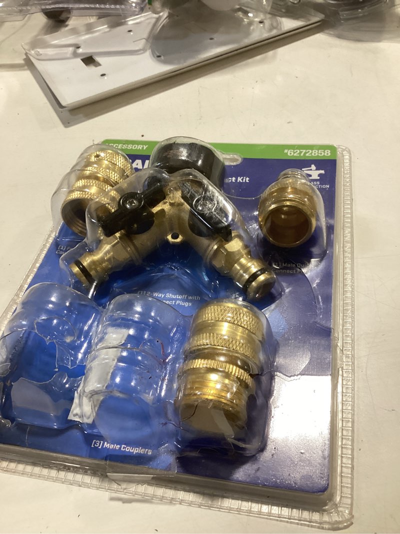 Condition photo showing As Is for incomplete kobalt brass quick connector set