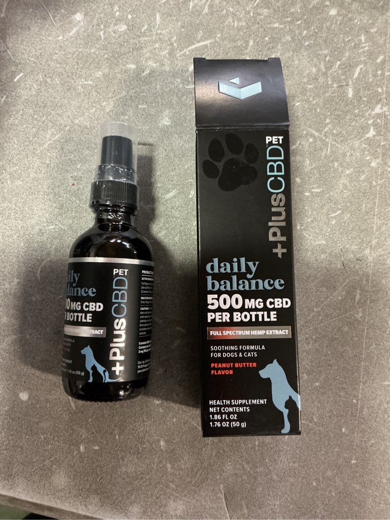 Condition photo showing item condition for (EXP 08/2026) PlusCBD Pet 500mg Daily Balance Soothing Liquid, Beef 
