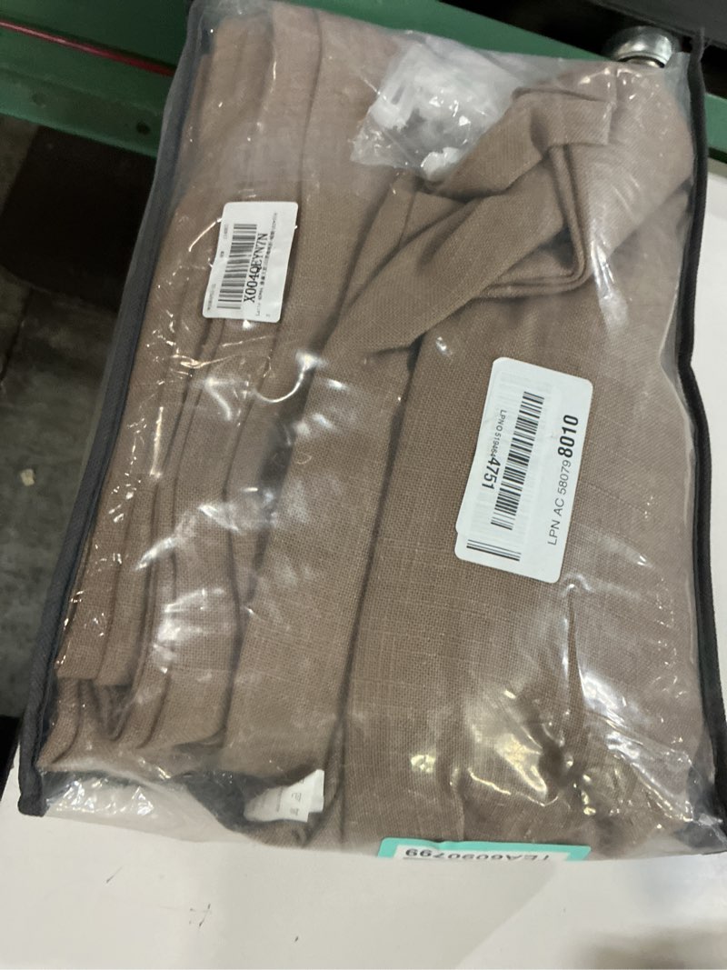 Condition photo showing Good Condition for twodrapes pinch pleated neutral linen curtains 2 panels set living room dining pinch pleat back tab light filtering farmhouse boho retro window curtain drapes 84 inch length latte tan brown latte 40"w x 84"l (pack of 2)
