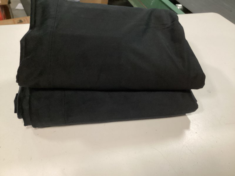 Condition photo showing As Is for BGment Halloween Black Velvet Blackout Curtains 84 inch for Bedroom, Thermal Room Darkening Curtains Back Tab Privacy Panels for Living Room/Backdrop/Movie Theater, 2 Panels, 52 x 84 Inch 52"W x 84"L (Pack of 2) Black