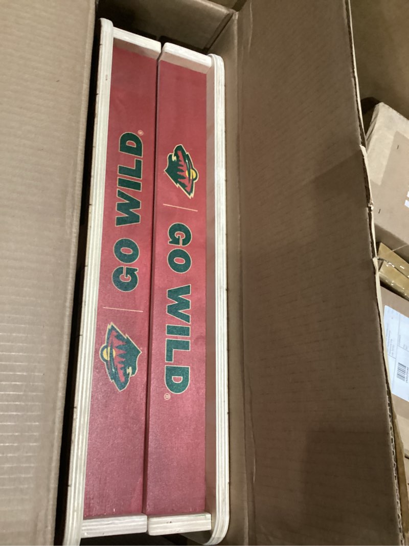 Condition photo showing New/Like New for youthefan ncaa 2’ x 4’ professional wood cornhole game wyoming cowboys 2' x 4' team colors