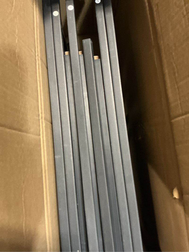 Condition photo showing As Is for bookshelf arched bookcase, 4 tier open shelves with metal frame, tall freestanding display shelf for home office, living room,easy asssemble, black black 4 tier arched